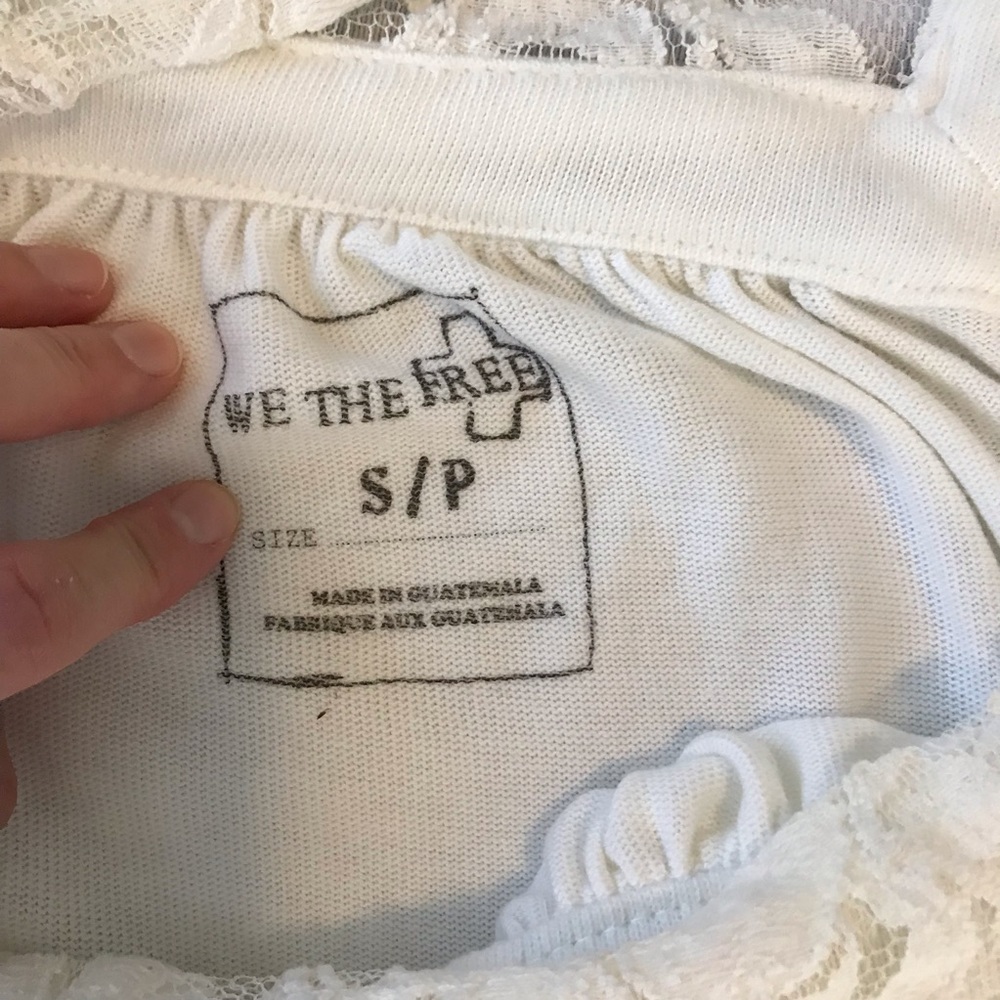 Free People White Lace Sweater Crop Top - Picture 7 of 7